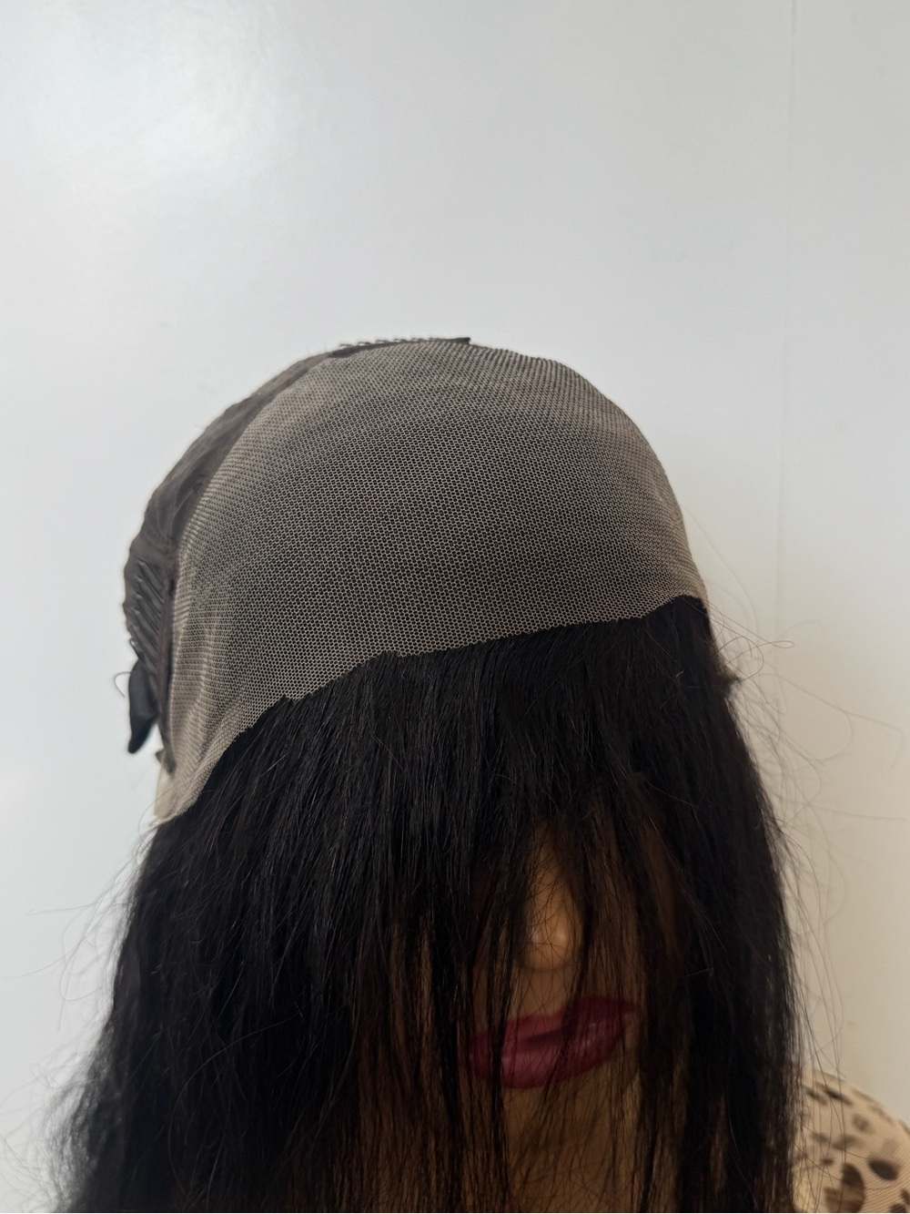 Human Hair Blend Lace Front Wig Long Wavy Black Part Heat Resistant - Picture 7 of 9
